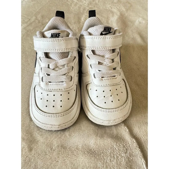 Nike Court Borough Low 2 Toddler Sneakers White/Black Size 4C Unisex Kids - Picture 9 of 10